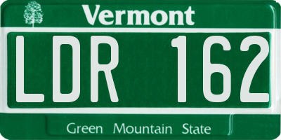 VT license plate LDR162