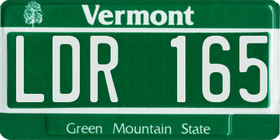 VT license plate LDR165