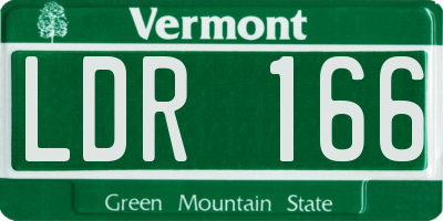 VT license plate LDR166