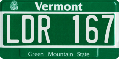VT license plate LDR167