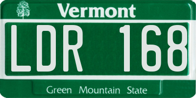 VT license plate LDR168