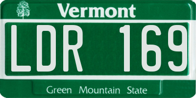 VT license plate LDR169