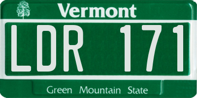VT license plate LDR171