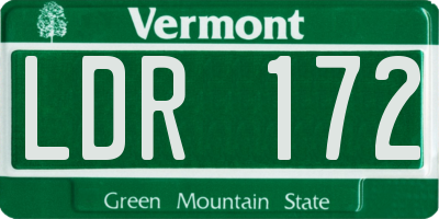VT license plate LDR172