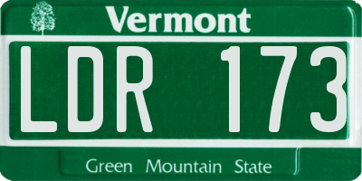 VT license plate LDR173
