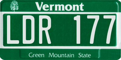 VT license plate LDR177