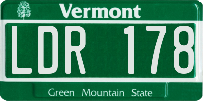 VT license plate LDR178