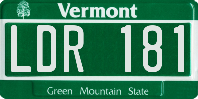 VT license plate LDR181