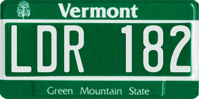 VT license plate LDR182