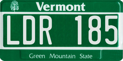 VT license plate LDR185