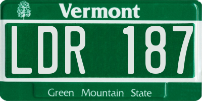 VT license plate LDR187