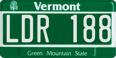 VT license plate LDR188