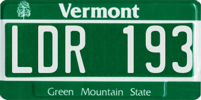 VT license plate LDR193