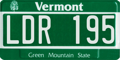 VT license plate LDR195