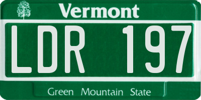 VT license plate LDR197