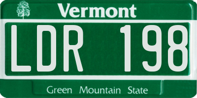 VT license plate LDR198