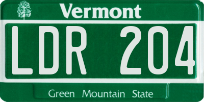 VT license plate LDR204