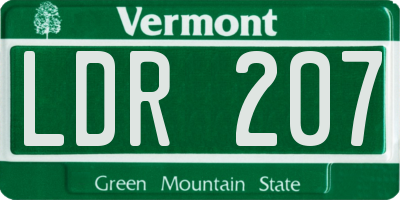 VT license plate LDR207