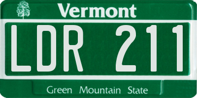 VT license plate LDR211