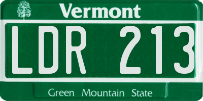 VT license plate LDR213