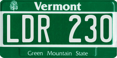 VT license plate LDR230