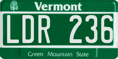 VT license plate LDR236