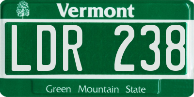 VT license plate LDR238