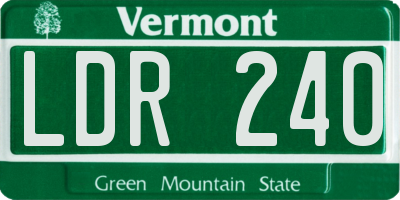 VT license plate LDR240