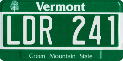 VT license plate LDR241