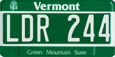 VT license plate LDR244