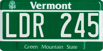 VT license plate LDR245