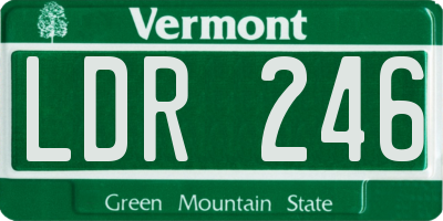 VT license plate LDR246