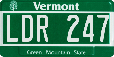VT license plate LDR247