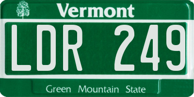VT license plate LDR249