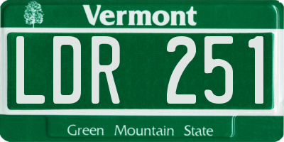VT license plate LDR251
