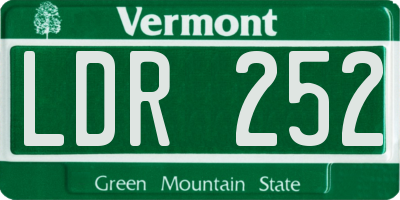 VT license plate LDR252
