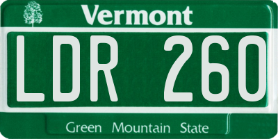 VT license plate LDR260