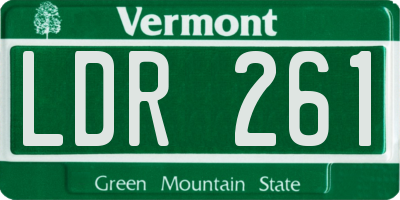 VT license plate LDR261