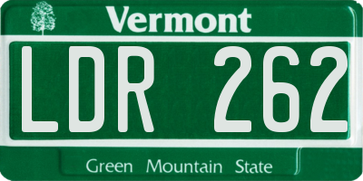 VT license plate LDR262