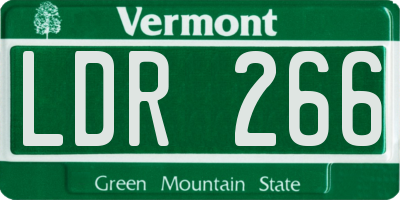 VT license plate LDR266
