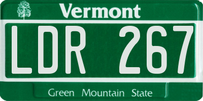 VT license plate LDR267