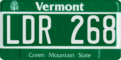 VT license plate LDR268