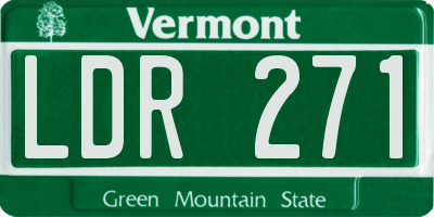 VT license plate LDR271