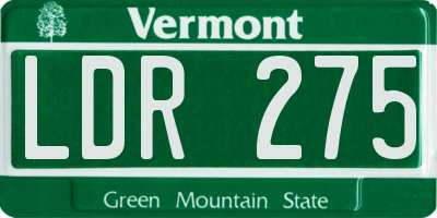 VT license plate LDR275