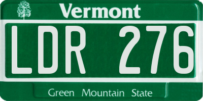 VT license plate LDR276