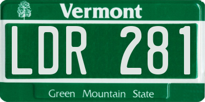 VT license plate LDR281
