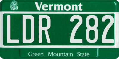VT license plate LDR282