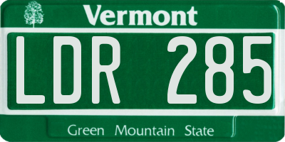 VT license plate LDR285