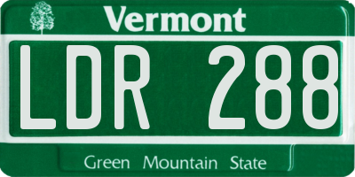 VT license plate LDR288