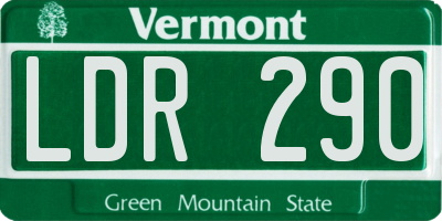 VT license plate LDR290